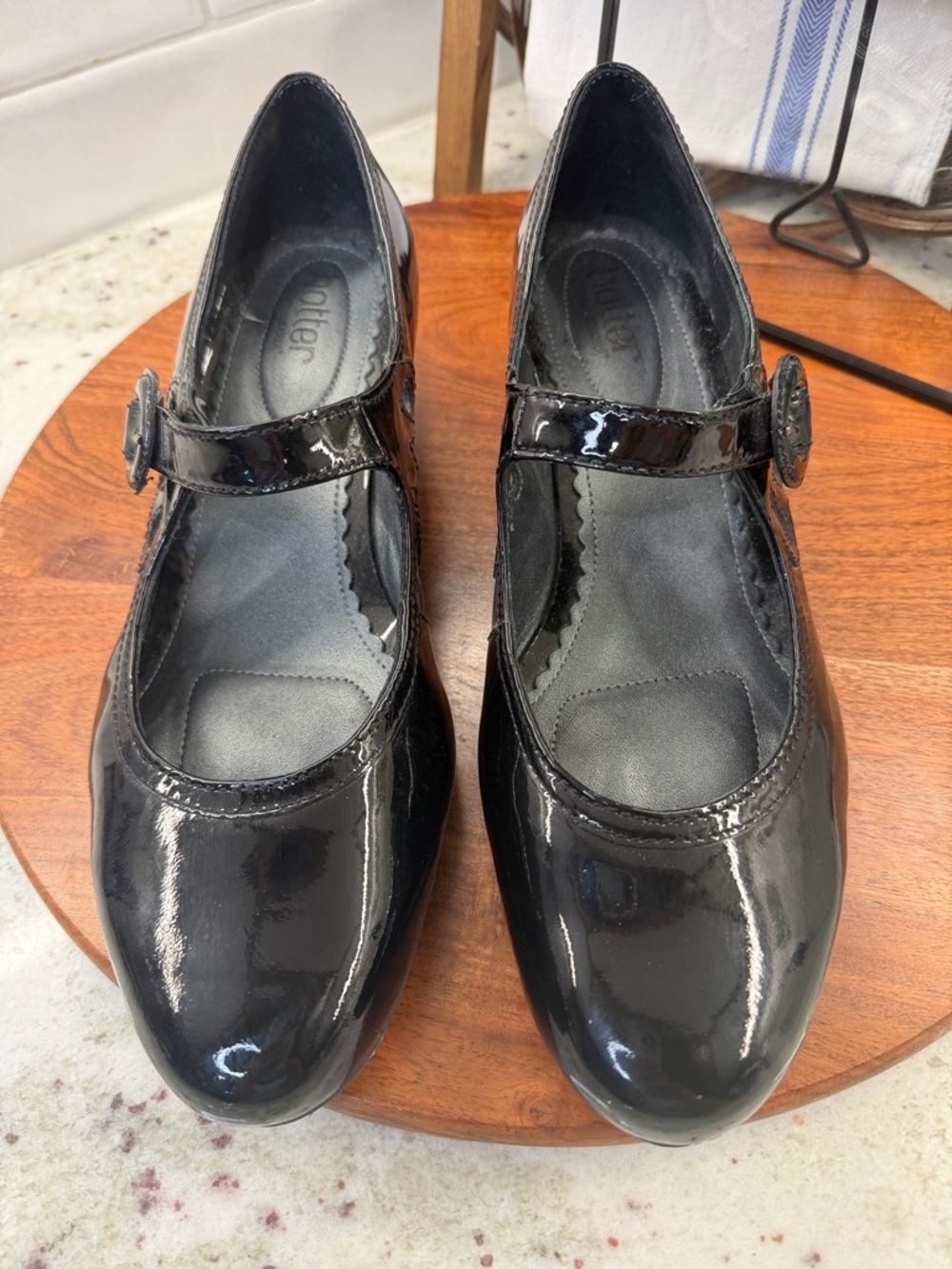 HOTTER CHARLESTON Black Patent Leather Mary Jane